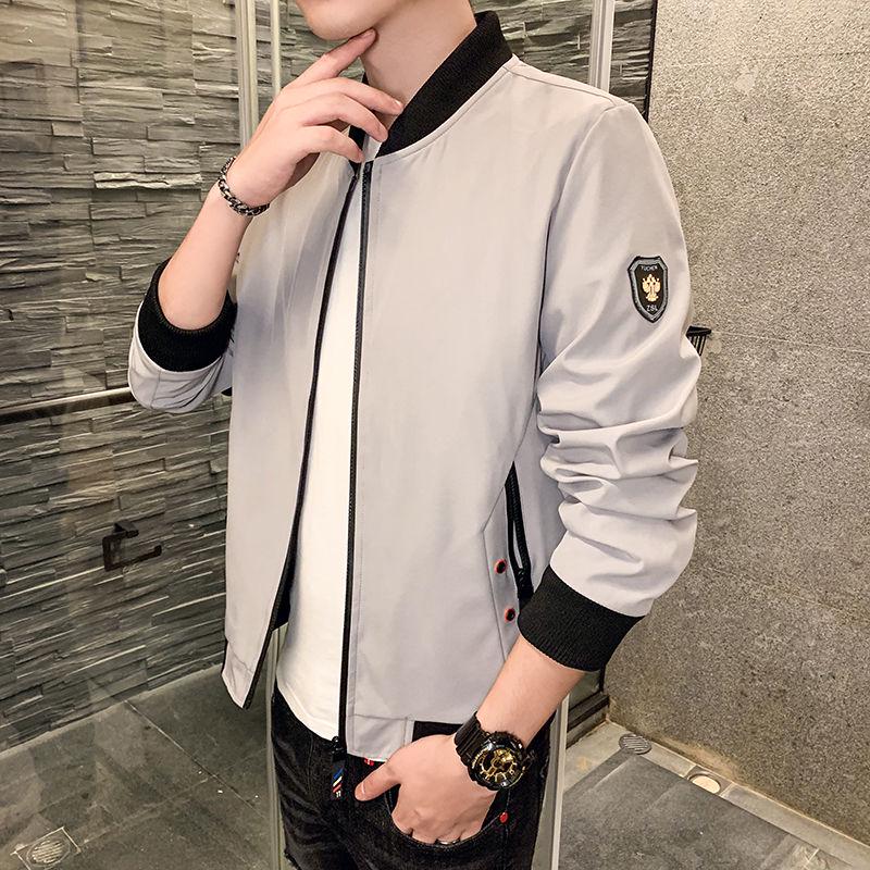 Men's Spring and Autumn Casual Men's Jacket Stand Collar Baseball Clothing Large Size Men's Jacket