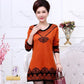 Autumn and Winter Plus Size Mid-length Dress Knitted Casual Print Base Skirt Simple Middle-aged Women Sweater Dress
