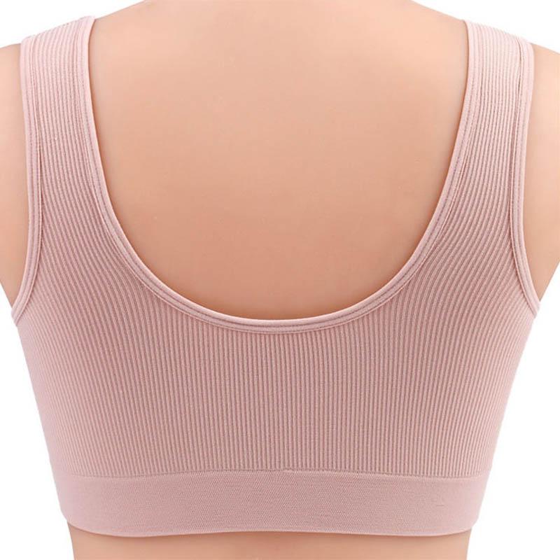Ladies with Chest Pad Cotton Vest Gathered Anti-glare Anti-sagging Shock-proof Comfortable and Breathable No Steel Ring Plus Size Simple Bra