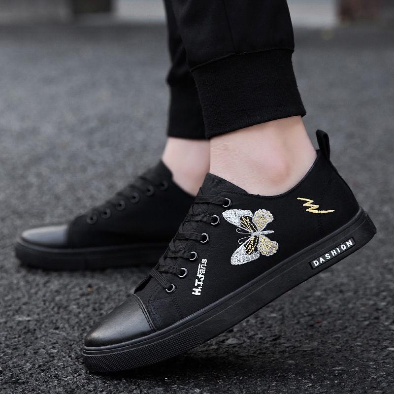 Trendy men's shoes wild casual canvas shoes men's board shoes black cloth shoes tide shoes