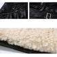 Lamb Wool Jacket Women Short Padded Fur Plush Motorcycle Jacket Ladies Padded Warm Leather Jacket POLO Neck Belt Waist Waist