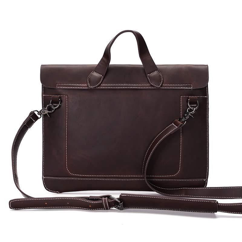 Business Briefcase Men PU Leather Zipper Waterproof Handbag Shoulder Bag Travel Messenger Bags