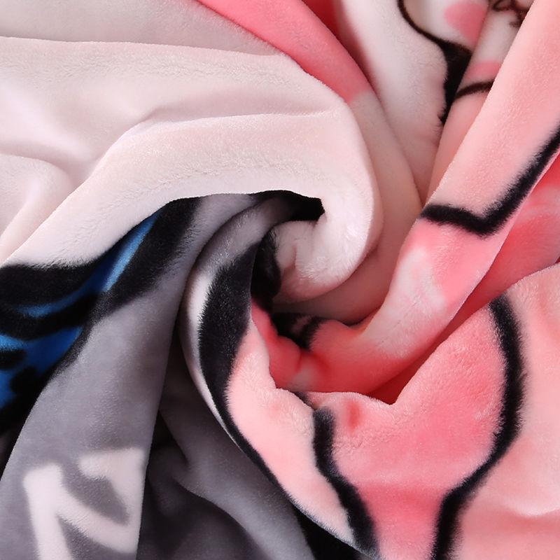 Double Thickening Plus Fleece Raschel Blanket Quilt Cover Blanket Coral Fleece Blanket Single Double Blanket Warmth Breathable and Soft
