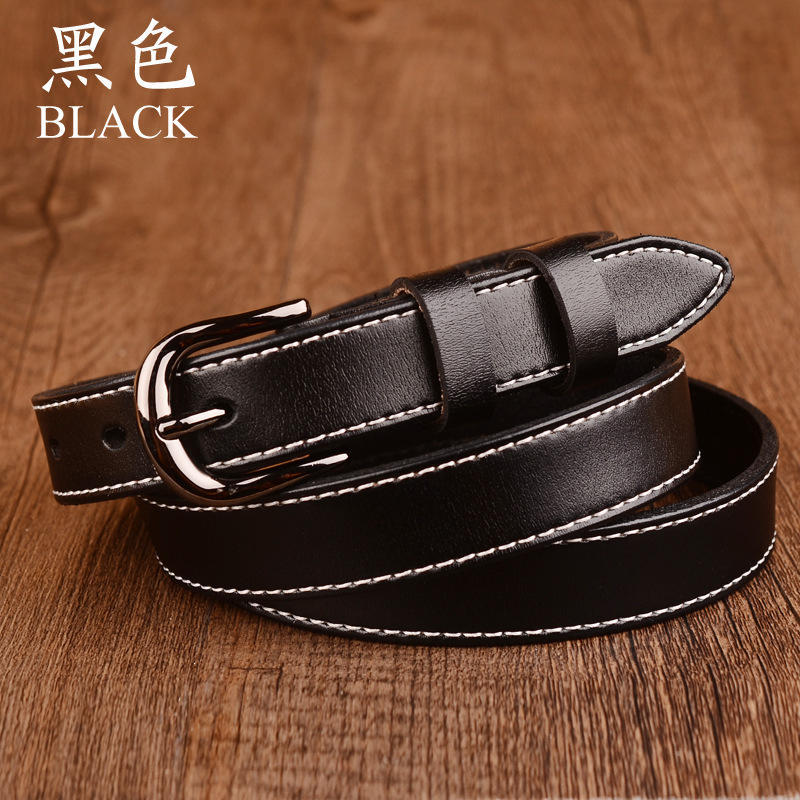 Belt Ladies Thin Waist Retro Belt Casual Jeans Belt Pure Color Simple