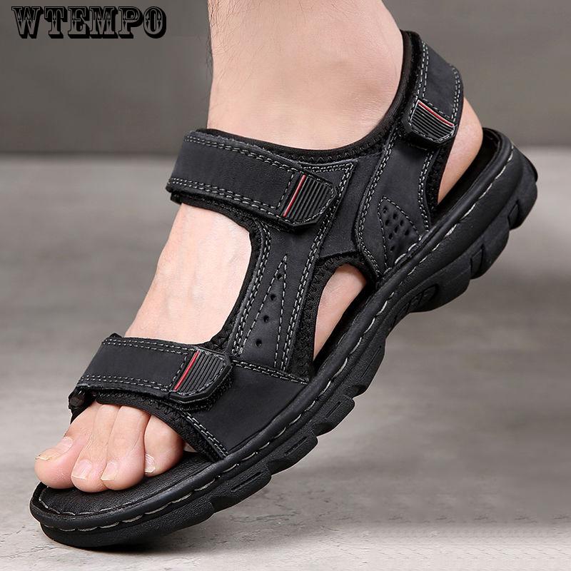 Genuine Leather Sandals Business Casual Shoes Men Outdoor Beach Sandals Roman Summer Shoes