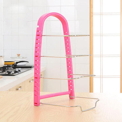 Pot Lid Rack Door Kitchen Storage Cover Holder Organizer Space Saver 4 Shelf