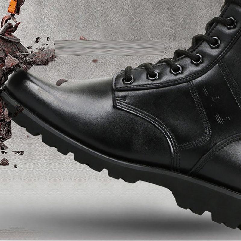 Men's Training Boots Combat Boots High-top Leather Wool Boots Outdoor Tooling Boots Single Boots Martin Boots
