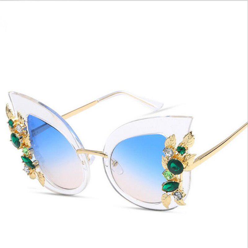 WTEMPO Fashion Inlaid Rhinestone Cat Eye Sun Glasses Women 2019 Big Frame Retro Women's Sunglasses C