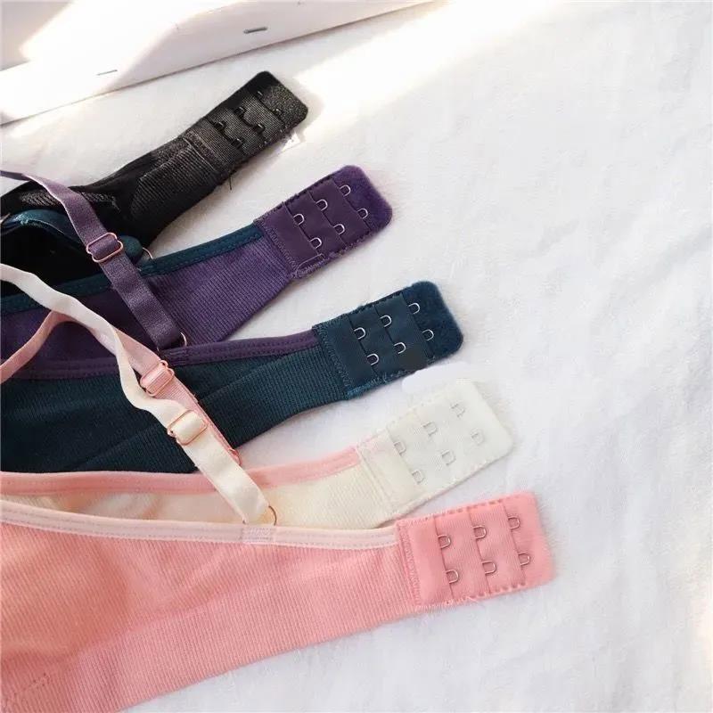 Korean Version Breast Wrapping and Rag Bra All Inclusive Gathering Without Steel Ring Thin Adjustable Solid Color Simple Bra