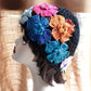Gradient Stereo Flower Bag Head Hat Woman National Handmade Crochet Knit Hat Openwork Towel Hat