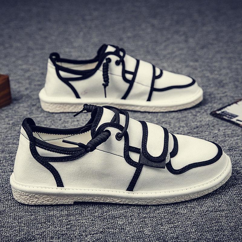 Men's Casual Canvas Shoes Trend Cloth Shoes Summer Breathable Driving Shoes Male Lazy All-match Cloth Shoes A Pedal
