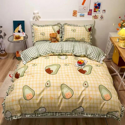 Bed Four-piece Wave Point Flower Bed Linen Is Set of 1.8 Meters 2 Meters Bed Home Bedding Four Seasons Universal