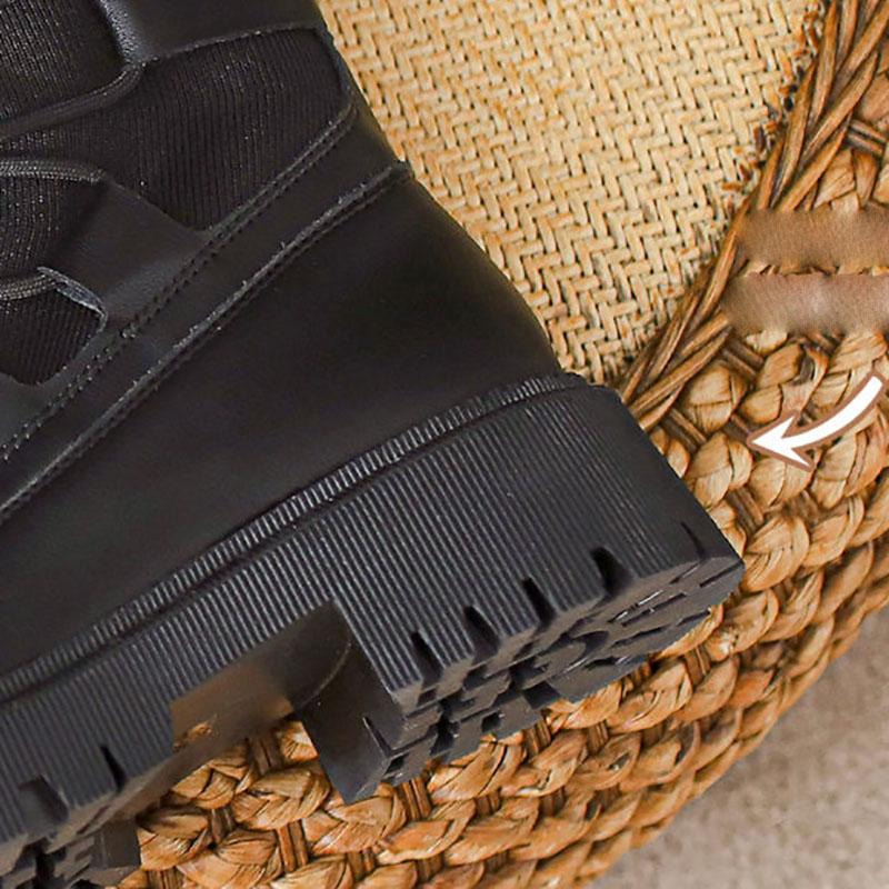 Socks Boots Women Martin Boots Summer Thin Women's Boots Thick-soled Women's Boots Spring and Autumn Single Boots Black Short Boots