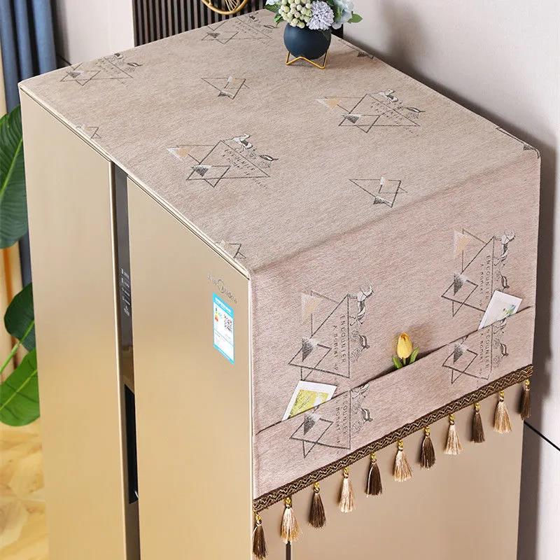 Refrigerator Cover Cloth Top Dust Cover Double Door Dustproof Single Door Protection Cover Towel Cover Curtain Towel Cover Dustproof Cloth
