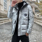 Winter Trend Hooded Cotton-padded Jacket Men's Cotton-padded Jacket Youth Shiny Surface Jacket Korean Style Slim Thick Warm Short Coat