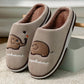 Women Winter Slippers Cute Elephant Embroidery Plus Size Cotton Shoes Men Home Indoor Casual Slippers Blue Pink Slippers Thick Fleece Warm Non Slip