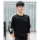 Men's Spring and Autumn Cotton Shirt Pullover Round Neck Long-sleeved Loose Casual Printing Sportswear Male Loose Red Black Tracksuit Sport Costume