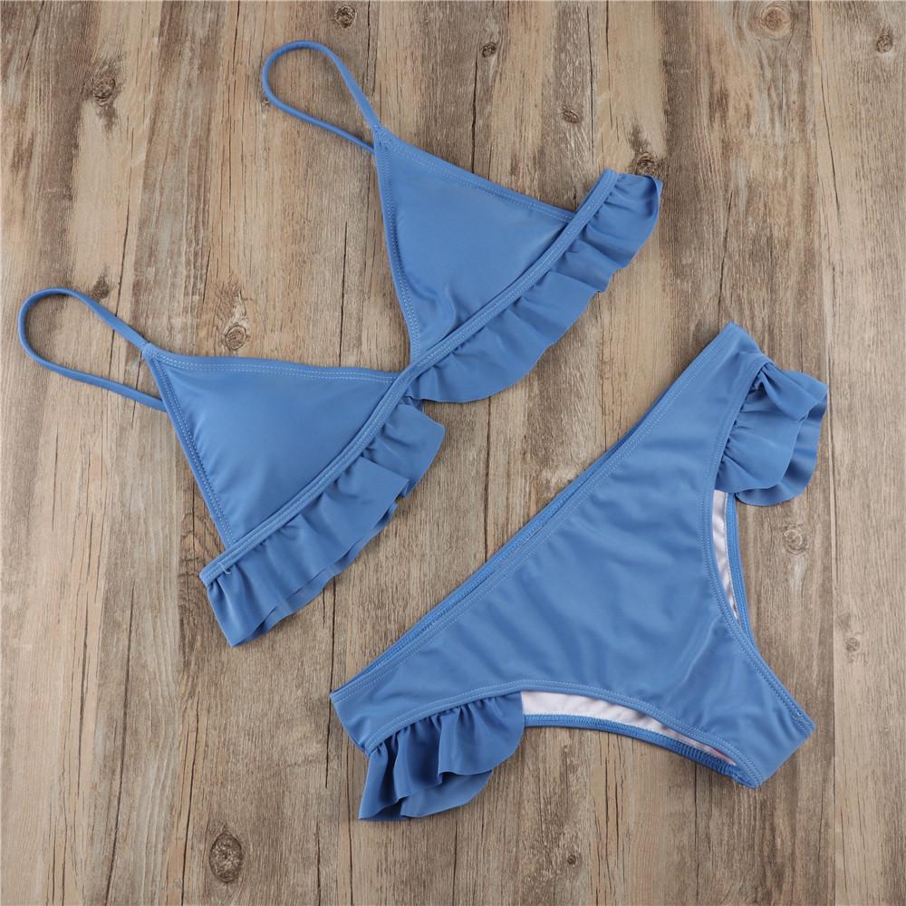 WTEMPO Brand Fashion Sexy Lace Bikini Women's Multicolor Solid Color