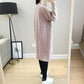 Autumn and Winter Casual Pocket Coat Mid-length Loose Long-sleeved Sweater Solid Color Twist V-neck Cardigan