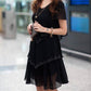 Pofulove L-5XL Women Plus Size Chiffon Dress Loose Mid-length V-neck A-line Beach Skirt Sun dresses