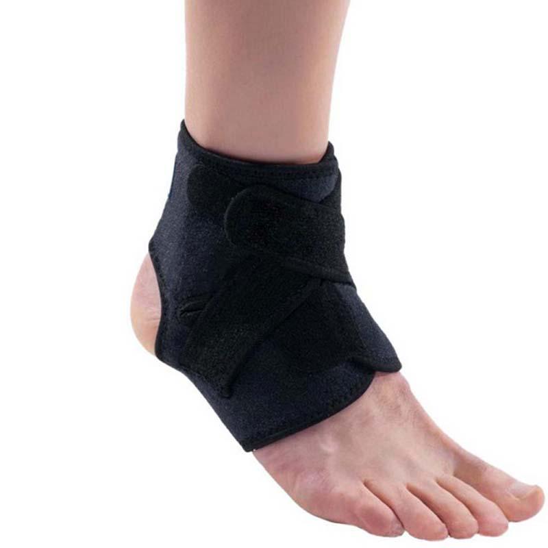 Outdoor Sport Black Adjustable Ankle Foot Ankle Support Elastic Brace Guard Basketball Equipment