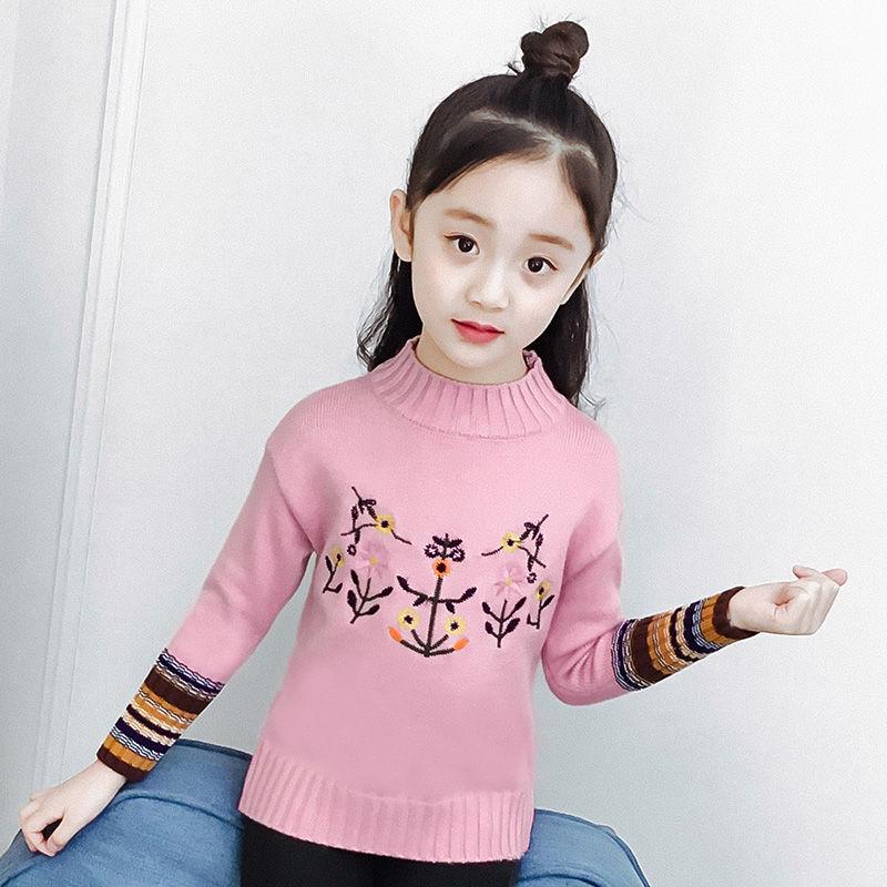 Autumn and Winter Little Girl Fashion Jacket Long-sleeved Hooded Children's Sweater Loose Knitted Cardigan