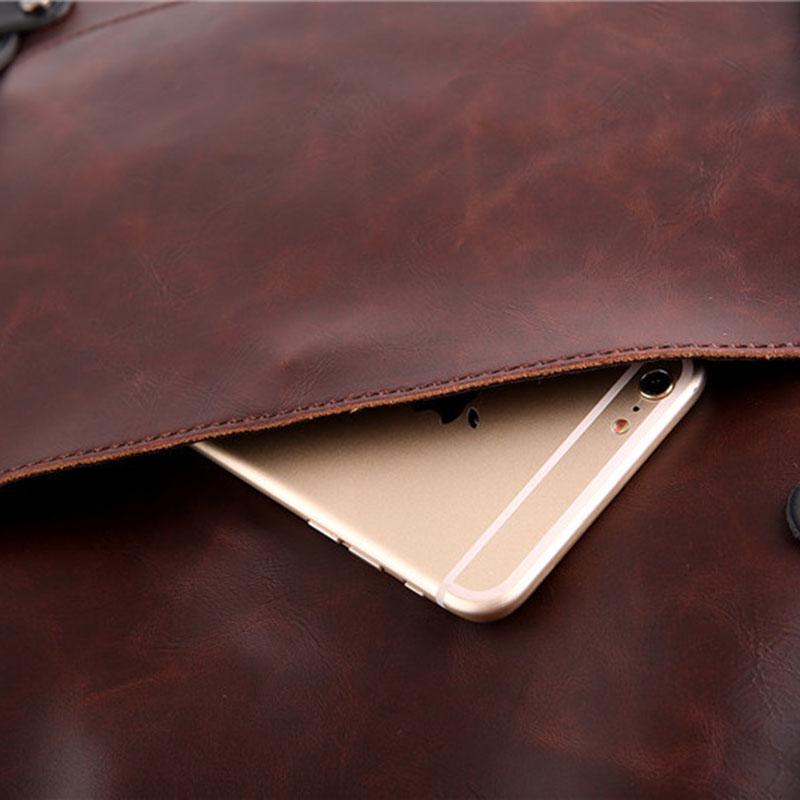 Leather Handbag for Men and Women Multifunctional Shoulder Bag Travel Crossbody Bag Large Tote Bag