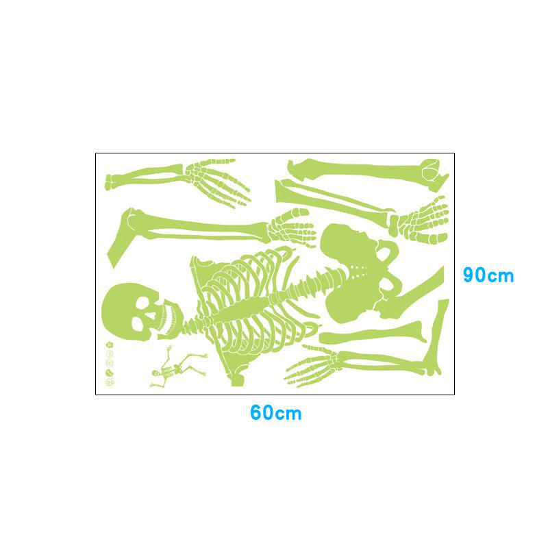 [Wall sticker ]Luminous Skull Skeleton Halloween Decoration Wall Stickers For Party Window Wall Deca