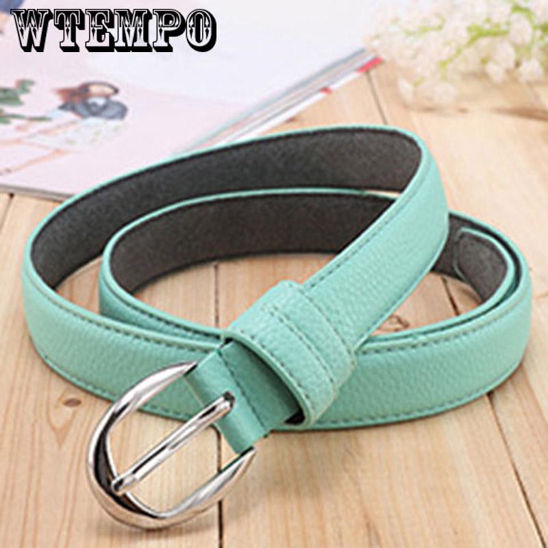 Belt female cowhide casual pin buckle belt female thin 2.5cm wide wild jeans belt
