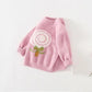 Girl Baby Sweater Pullover Autumn and Winter Clothes Girls Thickening Baby Pullover Sweater Loose Solid Color Printed Sweater