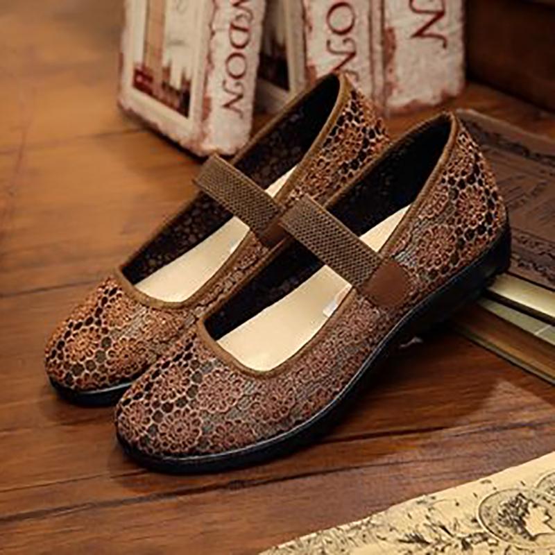 Middle-aged Elderly Old Beijing Cloth Shoes Summer Women's Net Shoes Non-slip Soft Bottom Breathable Old Lady Shoes Mother-in-law Shoes Mother Shoes