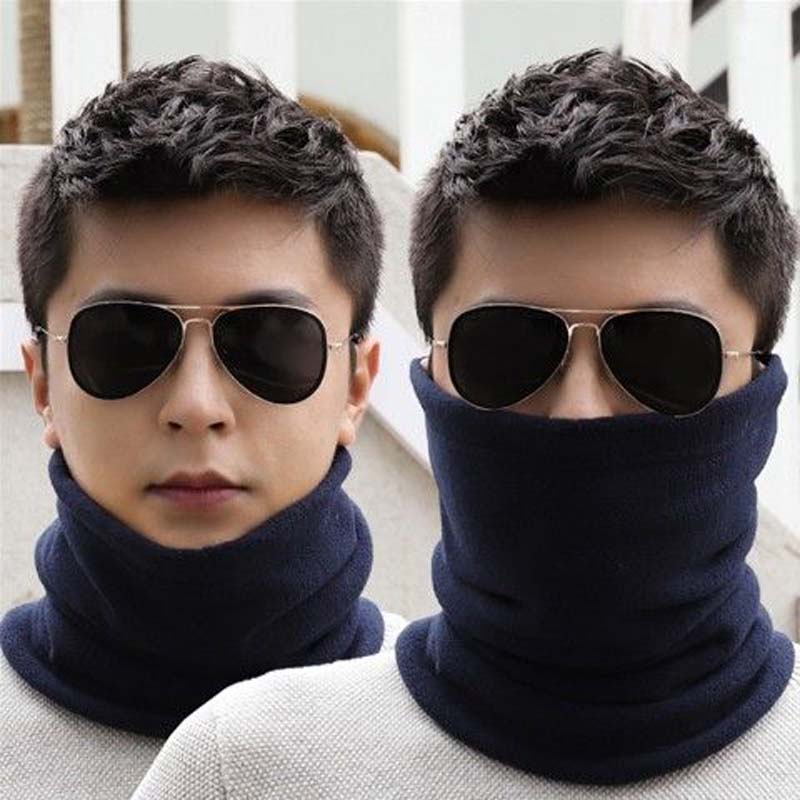 Men's Scarf Warm In Winter All-match Fleece Thickened Winter Riding Windproof and Warm
