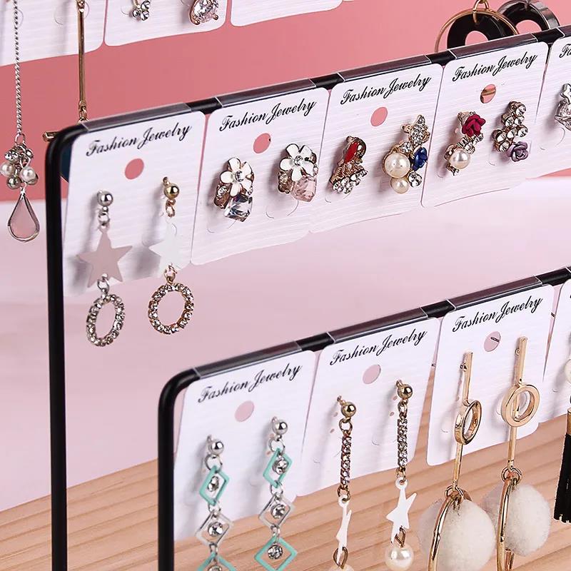 Iron Earrings Display Stand Home Earrings Can Hang Cardboard Jewelry Stand Earrings Ear Clips Live Display Shelf
