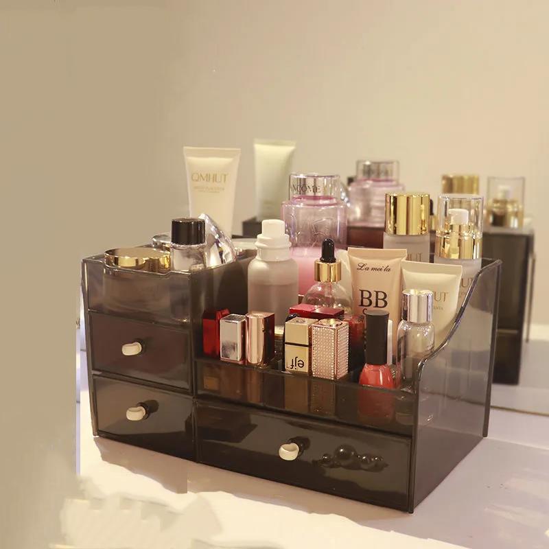 Jewelry Container Make Up Case Makeup Brush Holder Organizers Box Makeup Organizer Drawers Plastic Cosmetic Storage Box Rack