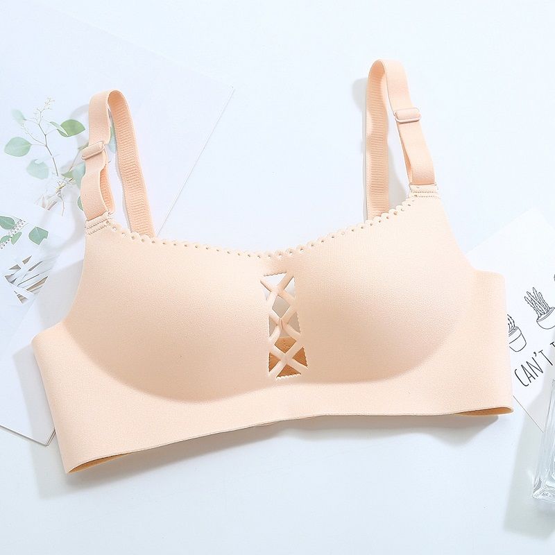 Summer Thin Seamless Underwear Girl Student Bra Gathered Without Steel Ring To Receive The Breast Small Bra Bra Sexy and Cute