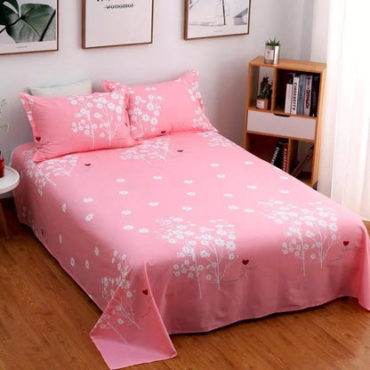 KING QUEEN TWIN Multi-size Can Choose Three-piece Suit Cotton Twill One-piece Bed Sheet Two-piece Pillowcase Breathable Foldable  Simple Style