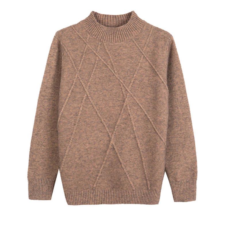 Women Half turtleneck Sweater Pullover Long Sleeve chic female loose Knitted Sweaters with buttons
