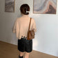 Women's Solid Color Trendy Fashion Zipper Slim Bottoming Sweater High Neck Tassel Short Knit Sweater