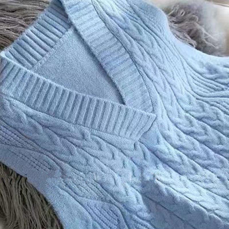 Palnic Female Knit Spring and Autumn School Style Sweater Vest Oxyte Woolen Horse Sewen