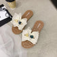 Women's Summer Indoor Flat Slippers Bow Outer Wear Anti-skid Slippers