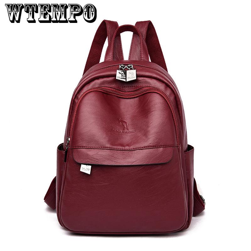 Ladies Leather Backpacks Girls Laptop Bags Everyday Casual Lightweight Travel Bags