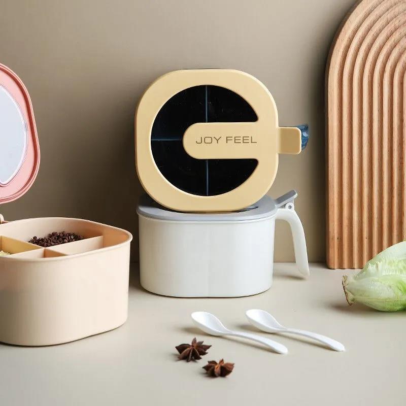 3 Colors  Spice Seasoning Storage Box Container Sugar Container with 3 Serving Spoons