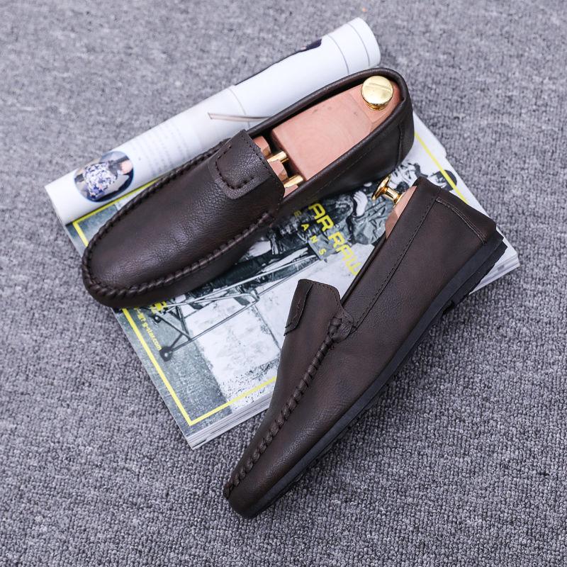 Men's shoes summer breathable peas shoes men's casual shoes trend tide shoes leather shoes men