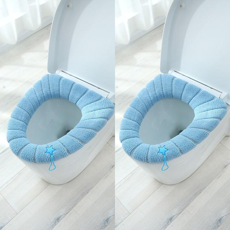 Two Pieces of Universal Toilet Seat Cushion Household Toilet Cover Cushion Thickened In Winter Toilet Cover Toilet Ring Cushion Washable