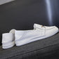 Spring and Autumn Loafers Women's Leather Soft Leather White Shoes Soft Sole Large Size Women's Shoes