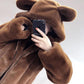 Faux Fur Coat Winter Ladies Cute Bear Ears Plush Thick Warm Hooded Mid-length Fur Coat