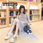 Casual Dress Summer Women Clothes 2019 Print Short Sleeve Cotton T shirt Patchwork Mesh Dresses