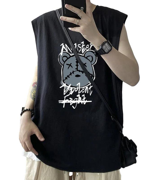 Men's Sports Vest New Summer Sleeveless T-shirt Fashion Trend Loose Youth Clothes