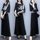 Women's Black Two-piece Wide-leg Trousers Printed Belly Slimming Shirt Casual Suit Women's Plus Size Temperament Casual Loose Suit