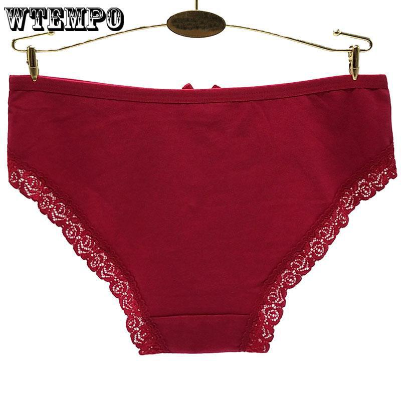 WTEMPO 6 Pcs/Lot sexy lace lady underwear woman panties cotton Lace Panties Everyday Briefs Lingerie